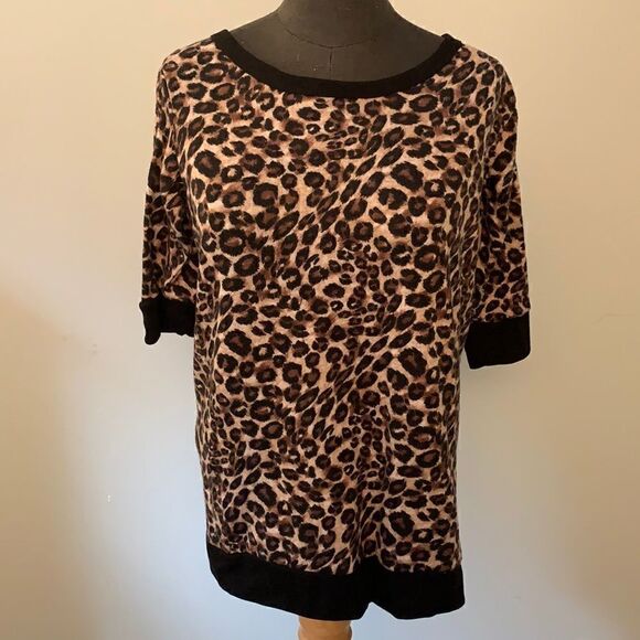 bobbie brooks cheetah print sweater - Picture 1 of 7